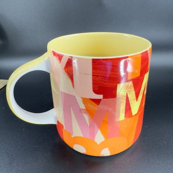 Anthropologie Monogram Letter M Mug Initial Multicolor Ceramic Coffee Mug Cup - Picture 10 of 12